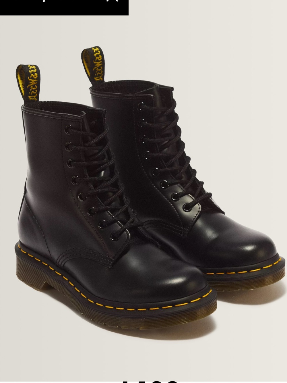 Dr. Martens 1460 Black Leather 8-Eye Lace-Up Boots